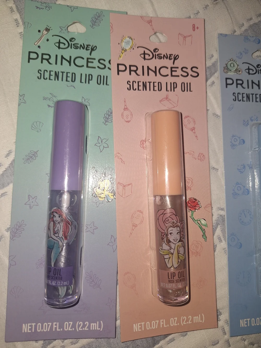 Disney Princess Scented Lip Oil Trio - Purple, Peach, Blue